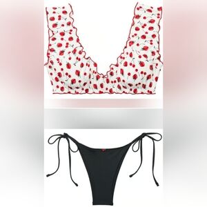 XL/XL PINK By Frankies Bikinis Hudson Rosemary Bikini Set Strawberry Cherry